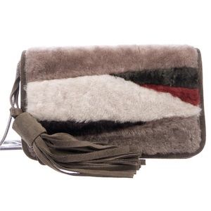 All Saints Genuine Shearling Crossbody Bag NWT